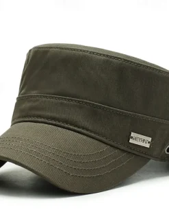 Discount OUKU Men's Military Cap Cadet Hat Black Army Green Polyester Pure Color Fashion Classic & Timeless Chic & Modern Outdoor Daily Pure Color Portable Breathable