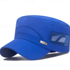 Outlet OUKU Men's Military Cap Cadet Hat Black Blue Cotton Mesh Travel Beach Outdoor Vacation Plain Adjustable