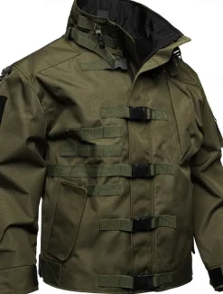 Discount OUKU Men's Military Jacket Hiking Jacket Tactical Jacket Sports Outdoor Camping & Hiking Waterproof Windbreaker Zipper Pocket Winter Spring & Fall Solid Color Active Sports & Outdoors Hooded Regular