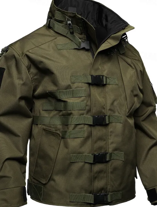 Discount OUKU Men's Military Jacket Hiking Jacket Tactical Jacket Sports Outdoor Camping & Hiking Waterproof Windbreaker Zipper Pocket Winter Spring & Fall Solid Color Active Sports & Outdoors Hooded Regular