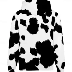 Outlet OUKU Men's Milk Cows Hoodie Hoodies Sweatshirt Fashion Cowboy Long Sleeve Hooded Pocket 3D Print Fall Winter Designer White