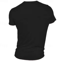 OUKU Men's Musical Instrument T Shirt Tee Top Cotton Short Sleeve Graphic Shirt Black Dark Blue Comfortable Tee Sports Outdoor Holiday Fashion Designer Clothing
