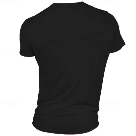 OUKU Men's Musical Instrument T Shirt Tee Top Cotton Short Sleeve Graphic Shirt Black Dark Blue Comfortable Tee Sports Outdoor Holiday Fashion Designer Clothing