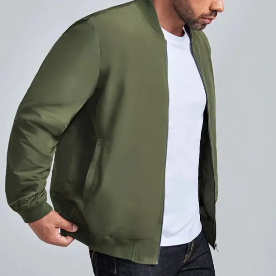 New OUKU Men's National Flag Bomber Jacket Coat Outdoor Sports Vintage Casual Daily Wear Vacation Going out Printing Denim Fall & Winter Standing Collar Long Sleeve Black Red Army Green