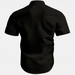 Best OUKU Men's Nautical Sailboat Halloween Costumes Button Up Shirt Printed Shirts Short Sleeve Hawaiian Resort Vacation Holiday Daily Wear Summer Standing Collar Print Button-Down Black