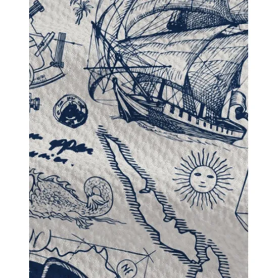 Hot OUKU Men's Nautical Shirt Button Up Shirt Short Sleeve Vintage Fashion Designer Outdoor Casual Holiday Summer Spring Turndown Print Button-Down White Yellow Light Green Pink Black / Brown