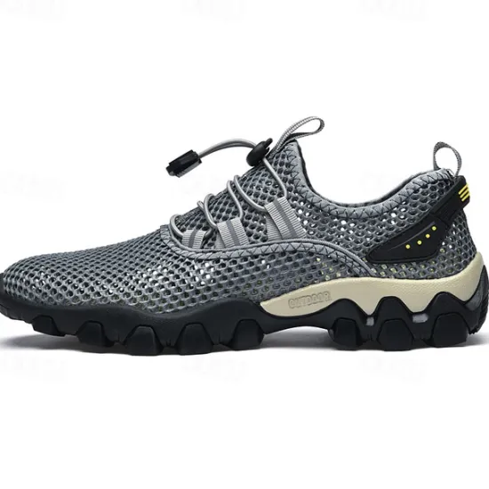 Best OUKU Men's Navy Blue Mesh Hiking Sneakers – Breathable Outdoor Running Shoes with Rugged Sole
