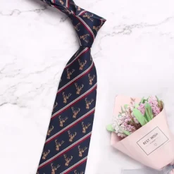 Best OUKU Men's Neckties Fashion Business Classic Elk Wedding Party Daily Wear
