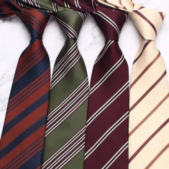 Best OUKU Men's Neckties Fashion Business Classic Stripes Wedding Party Daily Wear