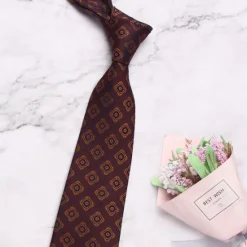 Outlet OUKU Men's Neckties Fashion Business Classic Argyle Wedding Party Daily Wear