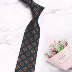 Outlet OUKU Men's Neckties Fashion Business Classic Argyle Wedding Party Daily Wear