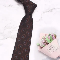 Outlet OUKU Men's Neckties Fashion Business Classic Argyle Wedding Party Daily Wear