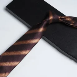 Online OUKU Men's Neckties Fashion Business Jacquard Stripes Wedding Party Daily Wear