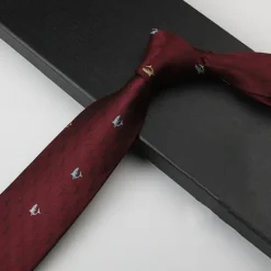 Hot OUKU Men's Neckties Fashion Business Jacquard Pattern Wedding Party Daily Wear