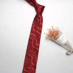 Discount OUKU Men's Neckties Fashion Business Classic Lines / Waves Wedding Party Daily Wear