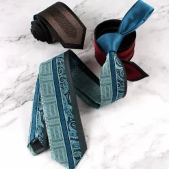 New OUKU Men's Neckties Fashion Formal Splice Color Block Wedding Party Daily Wear