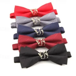 Sale OUKU Men's Neckties Modern Contemporary Metal Solid Color Wedding Party Daily Wear