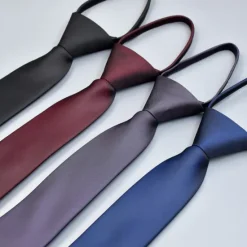 Clearance OUKU Men's Neckties Zip Tie Men Ties Zipper Tie Skinny Tie Pretied Bow Plain Wedding Birthday Party