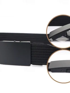 Hot OUKU Men's Nylon Belt Waist Belt Black 1# Black Nylon Alloy Durable Adjustable Plain Outdoor Daily