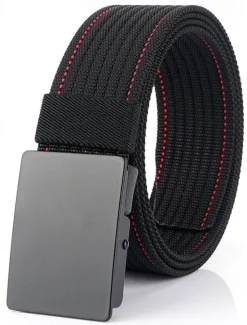 Hot OUKU Men's Nylon Belt Waist Belt Black 1# Black Nylon Alloy Durable Adjustable Plain Outdoor Daily