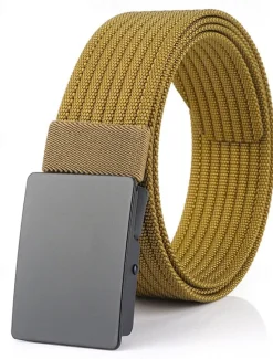 Hot OUKU Men's Nylon Belt Waist Belt Black 1# Black Nylon Alloy Durable Adjustable Plain Outdoor Daily