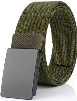 Hot OUKU Men's Nylon Belt Waist Belt Black 1# Black Nylon Alloy Durable Adjustable Plain Outdoor Daily
