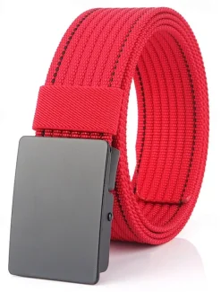 Hot OUKU Men's Nylon Belt Waist Belt Black 1# Black Nylon Alloy Durable Adjustable Plain Outdoor Daily