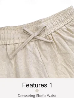 Hot OUKU Men's Octopus Linen Pants Pants Trousers Baggy Pants Mid Waist Vintage Outdoor Daily Wear Streetwear Side Pockets Elastic Drawstring Design Black White Blue