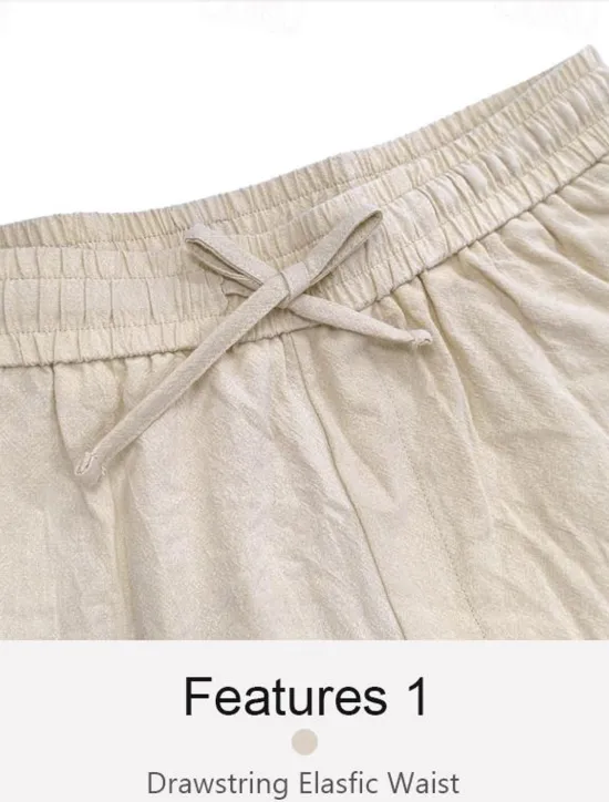 Hot OUKU Men's Octopus Linen Pants Pants Trousers Baggy Pants Mid Waist Vintage Outdoor Daily Wear Streetwear Side Pockets Elastic Drawstring Design Black White Blue