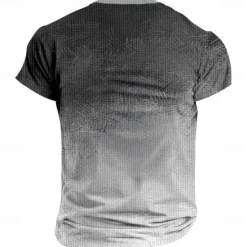 Sale OUKU Men's Ombre Graphic T Shirt Short Sleeve T shirt 3D Print Crew Neck Shirt Sports Fashion Daily Vacation Party Street Summer Spring Clothing Apparel S M L XL 2XL 3XL Dark Gray