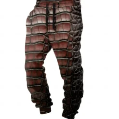 Sale OUKU Men's Optical Illusion Costume Sweatpants Trousers Mid Waist Drawstring Elastic Waist Active Vintage Casual Outdoor Cosplay Costumes Streetwear with Pockets Spring Fall 3D Print Yellow Purple Brown