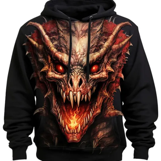 New OUKU Men's Graphic Animal Hoodie Hoodies Sweatshirt Hoodie Long Sleeve Hooded Sweatshirt Hooded Fashion 3D Print Sports Outdoor Holiday Vacation 5 7 Print Front Pocket Spring & Fall Designer