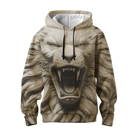 New OUKU Men's Graphic Animal Hoodie Hoodies Sweatshirt Hoodie Long Sleeve Hooded Sweatshirt Hooded Fashion 3D Print Sports Outdoor Holiday Vacation 5 7 Print Front Pocket Spring & Fall Designer