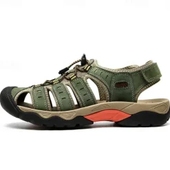 OUKU Men's Outdoor Hiking Sandals - Breathable Closed-Toe Design, Adjustable Lace-Up Straps, Anti-Slip Sole, Comfortable Summer Footwear for Trekking and Camping