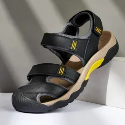 Discount OUKU Men's Outdoor Hiking Sandals - Durable Open-Toe Design, Adjustable Straps, Anti-Slip Sole, Lightweight Sport Shoes for Summer Adventures