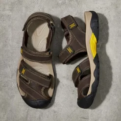 Discount OUKU Men's Outdoor Hiking Sandals - Durable Open-Toe Design, Adjustable Straps, Anti-Slip Sole, Lightweight Sport Shoes for Summer Adventures