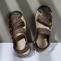 Discount OUKU Men's Outdoor Hiking Sandals - Durable Open-Toe Design, Adjustable Straps, Anti-Slip Sole, Lightweight Sport Shoes for Summer Adventures