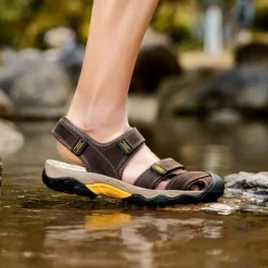 Discount OUKU Men's Outdoor Hiking Sandals - Durable Open-Toe Design, Adjustable Straps, Anti-Slip Sole, Lightweight Sport Shoes for Summer Adventures