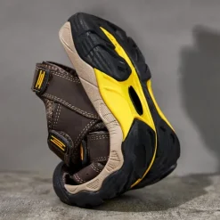 Discount OUKU Men's Outdoor Hiking Sandals - Durable Open-Toe Design, Adjustable Straps, Anti-Slip Sole, Lightweight Sport Shoes for Summer Adventures