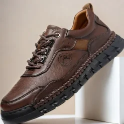 New OUKU Men's Outdoor Hiking Shoes with Durable Faux Leather Upper and Rugged Sole – Comfortable Lace-Up Sneakers for Everyday Wear and Adventure