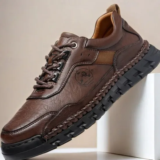 New OUKU Men's Outdoor Hiking Shoes with Durable Faux Leather Upper and Rugged Sole – Comfortable Lace-Up Sneakers for Everyday Wear and Adventure