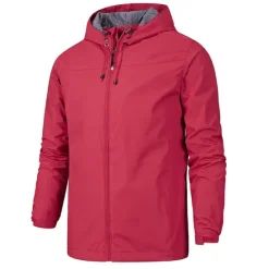 Best OUKU Men's Outdoor Jacket Softshell Jacket Transition Jacket Hoodie Jacket Training Outdoor Waterproof Windproof Pocket Drawstring Spring Fall Solid Color Casual Military Style Stand Collar Regular