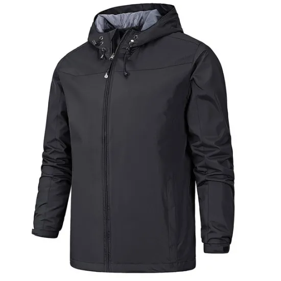 Best OUKU Men's Outdoor Jacket Softshell Jacket Transition Jacket Hoodie Jacket Training Outdoor Waterproof Windproof Pocket Drawstring Spring Fall Solid Color Casual Military Style Stand Collar Regular
