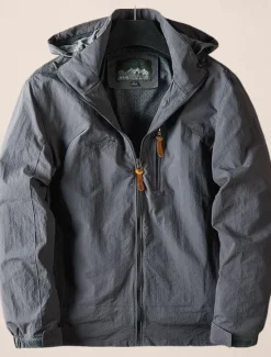 Outlet OUKU Men's Outdoor Jacket Transition Jacket Daily Wear Windproof Quick Dry Spring & Fall Solid Color Casual Daily Lapel Regular Loose Fit Black Blue Khaki Army Green Gray Jacket