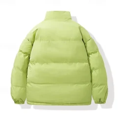 Online OUKU Men's Outdoor Jacket Winter Coat Puffer Jacket Padded Casual Daily Long Winter Solid / Plain Color Casual Lapel Regular Apple Green Black Warm White Dark Gray Jacket