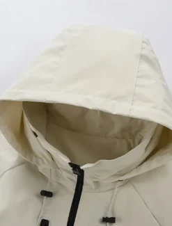 Best OUKU Men's Outdoor Jacket Zipper Pocket Multiple Pockets Spring Fall Winter Solid Color Sports Neutral Hooded Black White Army Green Rose Red Jacket