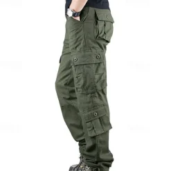 Sale OUKU Men's Outdoor Pants Cargo Pants Hiking Pants Trousers Military Camouflage Outdoor Regular Fit Waterproof Breathable Quick Dry Pants / Trousers Forest Green Black+Grey Cotton Hunting Climbing Camping