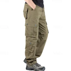 Sale OUKU Men's Outdoor Pants Cargo Pants Hiking Pants Trousers Military Camouflage Outdoor Regular Fit Waterproof Breathable Quick Dry Pants / Trousers Forest Green Black+Grey Cotton Hunting Climbing Camping