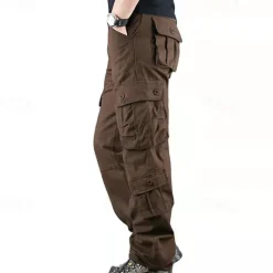 Sale OUKU Men's Outdoor Pants Cargo Pants Hiking Pants Trousers Military Camouflage Outdoor Regular Fit Waterproof Breathable Quick Dry Pants / Trousers Forest Green Black+Grey Cotton Hunting Climbing Camping