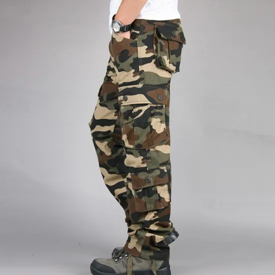 Sale OUKU Men's Outdoor Pants Cargo Pants Hiking Pants Trousers Military Camouflage Outdoor Regular Fit Waterproof Breathable Quick Dry Pants / Trousers Forest Green Black+Grey Cotton Hunting Climbing Camping